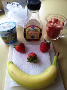 Happy banana strawberry smoothie